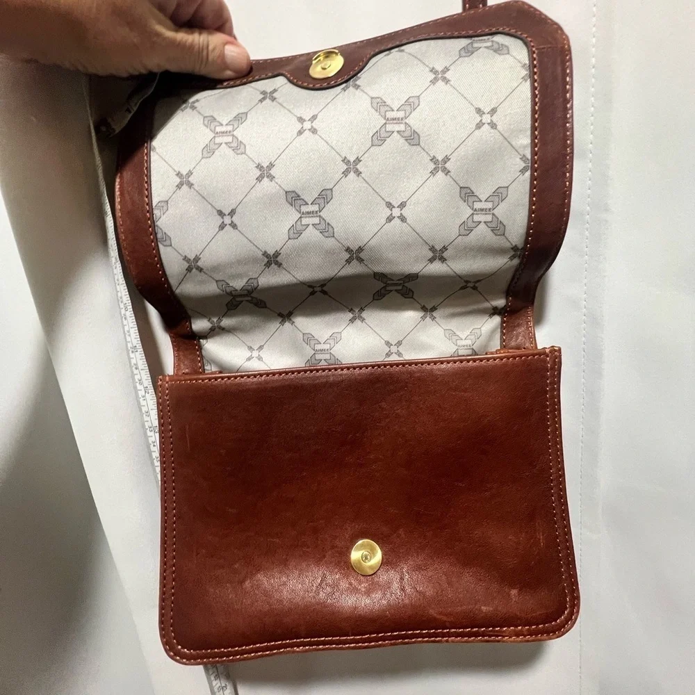 Aimee Kestenberg Quilted Leather Crossbody Tan Gold Chain Top Handle Bag